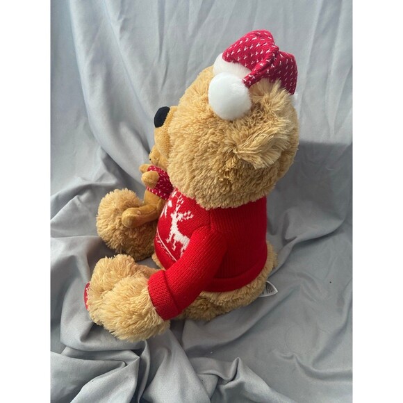 Home Accents Christmas 12 in. Animated Sitting Storytelling Bear and Baby - Picture 10 of 10